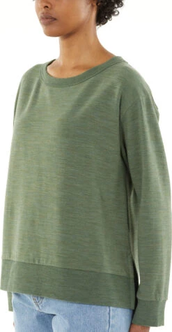 Icebreaker Real Fleece LS Crewe - Women's|-|Haut Molletonné à Manches Longues Et Col Rond Real - Femme -Icebreaker ICE 104931 7E 7Efs 20Olive 20Heather