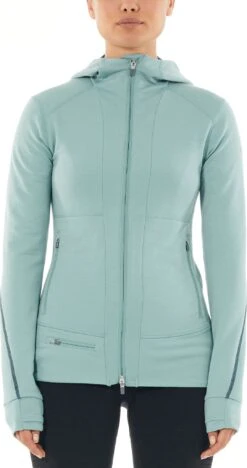 Icebreaker Quantum II Long Sleeve Zip Hood - Women's|-|Chandail à Manches Longues Et Capuchon Quantum II Zip - Femme -Icebreaker ICE 105041 7E 7EDetail1 20Hydro