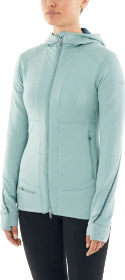 Icebreaker Quantum II Long Sleeve Zip Hood - Women's|-|Chandail à Manches Longues Et Capuchon Quantum II Zip - Femme -Icebreaker ICE 105041 7E 7EDetail4 20Hydro