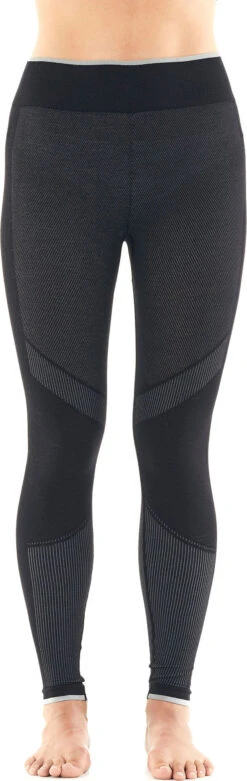 Icebreaker 200 Zone Seamless Leggings - Women's|-|Leggings Sans Coutures 200 Zone - Femme -Icebreaker ICE 105166 7E 7EFront 20Black