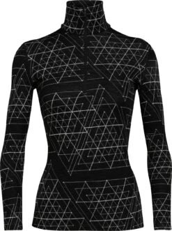 Icebreaker 250 Vertex Ice Structure Long Sleeve Half Zip Base Layer Pullover - Women's |-|Couche De Base à Manches Longues Demi-Zip 250 Vertex Ice Structure Pullover - Femme -Icebreaker ICE 105212 7EBlack