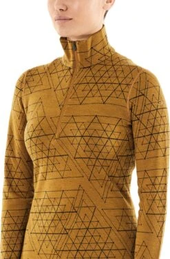 Icebreaker 250 Vertex Ice Structure Long Sleeve Half Zip Base Layer Pullover - Women's |-|Couche De Base à Manches Longues Demi-Zip 250 Vertex Ice Structure Pullover - Femme -Icebreaker ICE 105212 7E 7ESide 20Curry