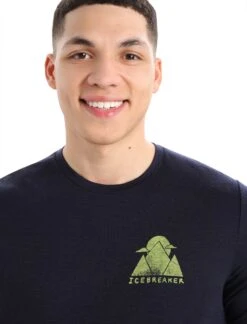 Icebreaker Tech Lite II Alp Ascension Merino Short Sleeve T-Shirt - Men's|-|T-shirt à Manches Courtes En Laine Mérinos Alp Ascension Tech Lite II - Homme -Icebreaker ICE IB0A56AA 7E 7EDetail 20Midnight 20Navy 20 20Alp