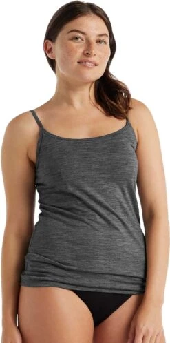 Icebreaker Siren Bra Cami Singlet - Women's|-|Bra Cami Singlet Siren - Femme -Icebreaker ICE IB0A56BL 7E 7EFront 20Grey 20Gritstone 20Heather