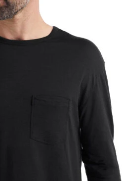 Icebreaker Granary Long Sleeve Pocket Tee - Men's|-|T-shirt à Poche Et Manches Longues Granary - Homme -Icebreaker ICE IB0A56CH 7E 7EDetail 20Black