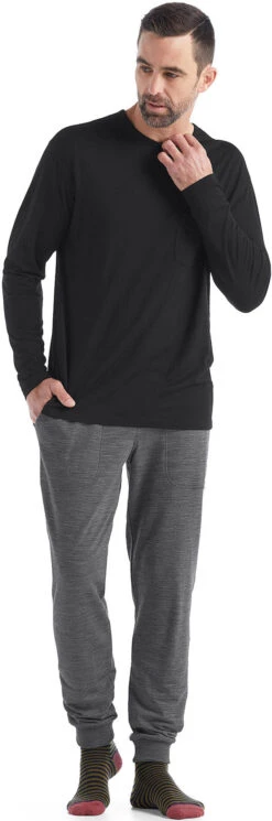 Icebreaker Granary Long Sleeve Pocket Tee - Men's|-|T-shirt à Poche Et Manches Longues Granary - Homme -Icebreaker ICE IB0A56CH 7E 7EFront 20Black