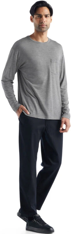 Icebreaker Granary Long Sleeve Pocket Tee - Men's|-|T-shirt à Poche Et Manches Longues Granary - Homme -Icebreaker ICE IB0A56CH 7E 7EFront 20Metro 20Heather