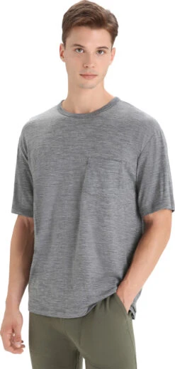 Icebreaker Granary Short Sleeve Pocket Tee - Men's|-|T-shirt à Poche à Manches Courtes De Granary - Homme -Icebreaker ICE IB0A56CK 7E 7EFront 20Gristone 20Heather
