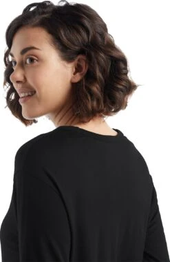 Icebreaker Granary Merino Long Sleeve T-Shirt - Women's|-|T-shirt à Manches Longues En Laine Mérinos Granary - Femme -Icebreaker ICE IB0A56D4 7E 7EDetail3 20Black