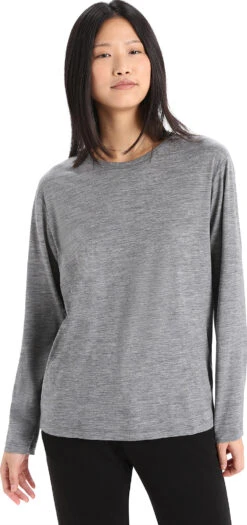 Icebreaker Granary Merino Long Sleeve T-Shirt - Women's|-|T-shirt à Manches Longues En Laine Mérinos Granary - Femme -Icebreaker ICE IB0A56D4 7E 7EFront 20Gritstone 20Heather 78f732b0 3717 4be7 a52e 874b0761ff35
