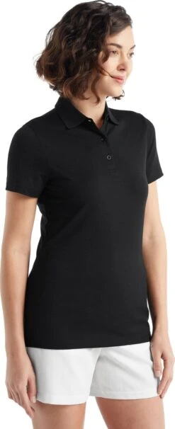 Icebreaker Tech Lite II Short Sleeve Polo - Women's|-|Polo à Manches Courtes Tech Lite II - Femme -Icebreaker ICE IB0A56DB 7E 7EFront 20Black