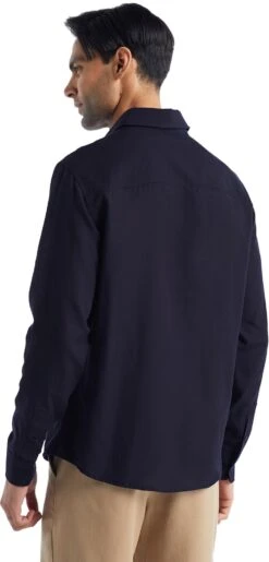 Icebreaker Steveston Long Sleeve Shirt - Men's|-|Chemise à Manches Longues Steveston - Homme -Icebreaker ICE IB0A56EF 7E 7EBack 20Midnight 20Navy