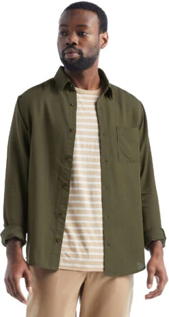 Icebreaker Steveston Long Sleeve Shirt - Men's|-|Chemise à Manches Longues Steveston - Homme -Icebreaker ICE IB0A56EF 7E 7EFront1 20Loden