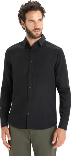 Icebreaker Steveston Long Sleeve Shirt - Men's|-|Chemise à Manches Longues Steveston - Homme -Icebreaker ICE IB0A56EF 7E 7EFront 20Black