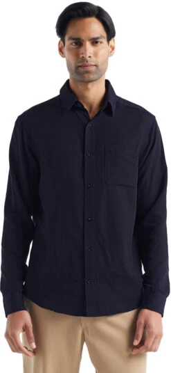 Icebreaker Steveston Long Sleeve Shirt - Men's|-|Chemise à Manches Longues Steveston - Homme -Icebreaker ICE IB0A56EF 7E 7EFront 20Midnight 20Navy