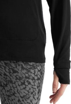 Icebreaker Cool-Lite LS Hoodie - Women's|-|Chandail à Capuchon à Manches Longues Cool-Lite - Femme -Icebreaker ICE IB0A56EX 7E 7EDetail1 20Black