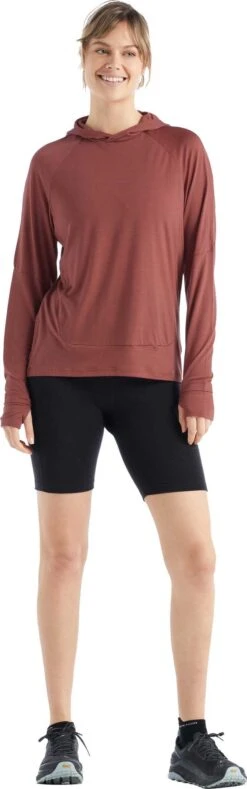 Icebreaker Cool-Lite LS Hoodie - Women's|-|Chandail à Capuchon à Manches Longues Cool-Lite - Femme -Icebreaker ICE IB0A56EX 7E 7EFront1 20Grape