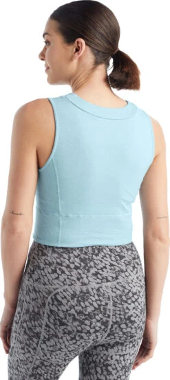 Icebreaker ZoneKnit™ Cropped Bra Tank - Women's|-|Camisole à Soutien-gorge Court De ZoneKnit™ - Femme -Icebreaker ICE IB0A56FC 7E 7EBack 20Haze