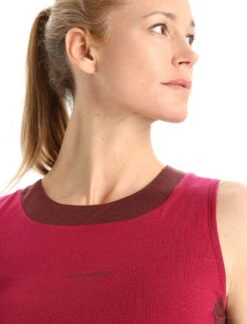 Icebreaker ZoneKnit™ Cropped Bra Tank - Women's|-|Camisole à Soutien-gorge Court De ZoneKnit™ - Femme -Icebreaker ICE IB0A56FC 7E 7EDetail 20Cherry 20 20Espresso