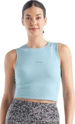 Icebreaker ZoneKnit™ Cropped Bra Tank - Women's|-|Camisole à Soutien-gorge Court De ZoneKnit™ - Femme -Icebreaker ICE IB0A56FC 7E 7EFront 20Haze