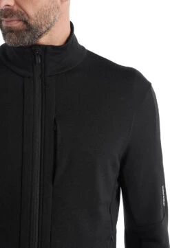 Icebreaker Quantum III Full Zip Merino Sweatshirt - Men's|-|Chandail De Mérinos à Glissière Quantum III - Homme -Icebreaker ICE IB0A56FP 7E 7EDetail1 20Black