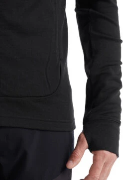 Icebreaker Quantum III Full Zip Merino Sweatshirt - Men's|-|Chandail De Mérinos à Glissière Quantum III - Homme -Icebreaker ICE IB0A56FP 7E 7EDetail2 20Black