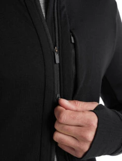 Icebreaker Quantum III Full Zip Merino Sweatshirt - Men's|-|Chandail De Mérinos à Glissière Quantum III - Homme -Icebreaker ICE IB0A56FP 7E 7EDetail4 20Black