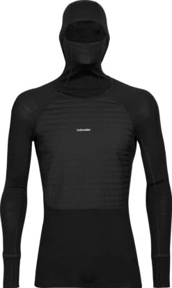 Icebreaker ZoneKnit Insulated Long Sleeve Hoodie - Men's|-|Chandail à Capuchon Isolé à Manches Longues ZoneKnit - Homme -Icebreaker ICE IB0A56GR 7EBlack