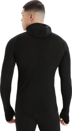 Icebreaker ZoneKnit Insulated Long Sleeve Hoodie - Men's|-|Chandail à Capuchon Isolé à Manches Longues ZoneKnit - Homme -Icebreaker ICE IB0A56GR 7E 7EBack 20Black