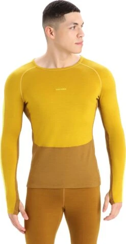 Icebreaker 200 ZoneKnit Long Sleeve Crewe Base Layer Top - Men's|-|Couche De Base à Manches Longues Et Col Rond 200 ZoneKnit - Homme -Icebreaker ICE IB0A56HA 7E 7EFront 20Silent 20Gold 20 20Clove 20 20Shine 20 20Cb edeca417 8d66 4e73 b69f 75e6bf08e394