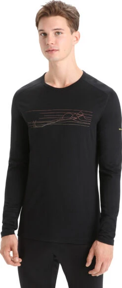 Icebreaker 200 Oasis Long Sleeve Crewe Baselayer Top - Men's|-|Couche De Base à Manches Longues Et Col Rond 200 Oasis - Homme -Icebreaker ICE IB0A56HU 7E 7EFront 20Black
