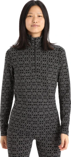 Icebreaker 250 Vertex Long Sleeve Half Zip Base Layer Top - Women's|-|Couche De Base à Manches Longues Et Demi-glissière 250 Vertex - Femme -Icebreaker ICE IB0A56I9 7E 7EFront 20Black 20 20Snow 20 20J