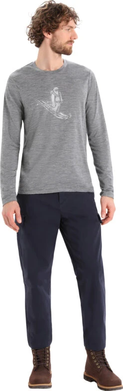 Icebreaker Tech Lite II Long Sleeve Merino Tee - Men's|-|T-shirt à Manches Longues En Mérinos Tech Lite II - Homme -Icebreaker ICE IB0A56KY 7E 7EStandard 20Outfit 20Gritstone 20Heather