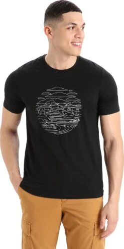 Icebreaker Tech Lite II Pump Track Merino Short Sleeve T-Shirt - Men's|-|T-shirt à Manches Courtes En Laine Mérinos Pump Track Tech Lite II - Homme -Icebreaker ICE IB0A56PTR 7E 7EDetail2 20Black