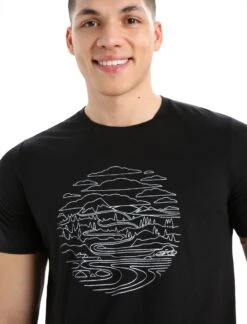 Icebreaker Tech Lite II Pump Track Merino Short Sleeve T-Shirt - Men's|-|T-shirt à Manches Courtes En Laine Mérinos Pump Track Tech Lite II - Homme -Icebreaker ICE IB0A56PTR 7E 7EDetail 20Black