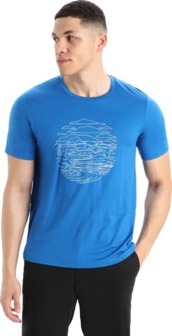 Icebreaker Tech Lite II Pump Track Merino Short Sleeve T-Shirt - Men's|-|T-shirt à Manches Courtes En Laine Mérinos Pump Track Tech Lite II - Homme -Icebreaker ICE IB0A56PTR 7E 7EFront 20Lazurite