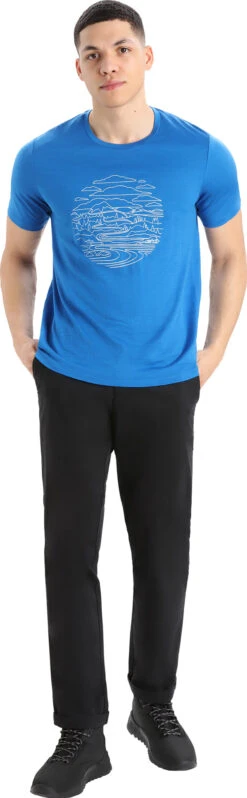 Icebreaker Tech Lite II Pump Track Merino Short Sleeve T-Shirt - Men's|-|T-shirt à Manches Courtes En Laine Mérinos Pump Track Tech Lite II - Homme -Icebreaker ICE IB0A56PTR 7E 7EStandard 20Outfit 20Lazurite