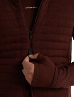 Icebreaker ZoneKnit LS Zip Hoodie - Men's|-|Chandail à Capuchon Glissière à Manches Longues ZoneKnit - Homme -Icebreaker ICE IB0A59HH 7E 7EDetail5 20Espresso