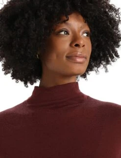 Icebreaker Merino Queens Long Sleeve High Neck Bodysuit - Women's|-|Justaucorps à Col Montant Et Manches Longues Queens - Femme -Icebreaker ICE IB0A59HO 7E 7EDetail1 20Espresso