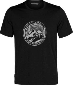 Icebreaker Tech Lite II Move To Natural Mountain SS Tee - Men's|-|T-shirt à Manches Courtes Move To Natural Mountain De Tech Lite II - Homme -Icebreaker ICE IB0A59J3 7EBlack
