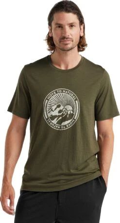 Icebreaker Tech Lite II Move To Natural Mountain SS Tee - Men's|-|T-shirt à Manches Courtes Move To Natural Mountain De Tech Lite II - Homme -Icebreaker ICE IB0A59J3 7E 7EFront 20Loden