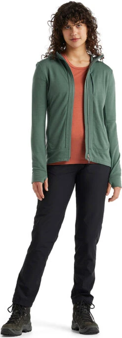 Icebreaker Quantum III LS Zip Hoodie - Women's|-|Chandail Quantum III LS - Femme -Icebreaker ICE IB0A59JW 7E 7EDetail1 20Sage