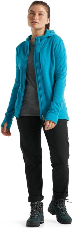 Icebreaker Quantum III LS Zip Hoodie - Women's|-|Chandail Quantum III LS - Femme -Icebreaker ICE IB0A59JW 7E 7EDetail 20Arctic 20Teal