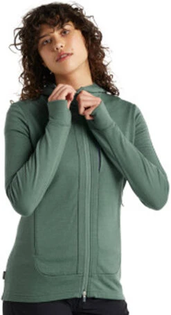 Icebreaker Quantum III LS Zip Hoodie - Women's|-|Chandail Quantum III LS - Femme -Icebreaker ICE IB0A59JW 7E 7EDetail 20Sage