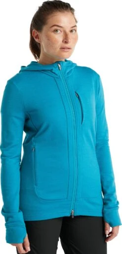Icebreaker Quantum III LS Zip Hoodie - Women's|-|Chandail Quantum III LS - Femme -Icebreaker ICE IB0A59JW 7E 7ESide 20Arctic 20Teal 22753bde 6734 4513 81dc 7208dbbbfed3