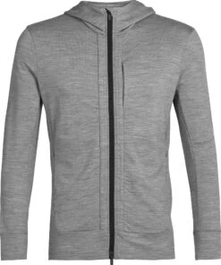 Icebreaker Quantum III Long Sleeve Zip Hoodie - Men's|-|Chandail Glissière à Capuchon Et Manches Longues Quantum III - Homme -Icebreaker ICE IB0A59JX 7EMetro 20Heather 20 20Black