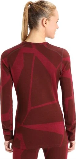 Icebreaker 250 Vertex Fractured Landscapes LS Crewe Base Layer - Women's|-|Couche De Base à Col Rond Et Manches Longues Fractured Landscapes De 250 Vertex - Femme -Icebreaker ICE IB0A59KF 7E 7EBack 20Espresso 20 20Cherry 20 20J