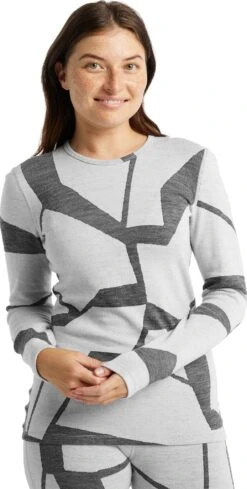 Icebreaker 250 Vertex Fractured Landscapes LS Crewe Base Layer - Women's|-|Couche De Base à Col Rond Et Manches Longues Fractured Landscapes De 250 Vertex - Femme -Icebreaker ICE IB0A59KF 7E 7EFront 20Snow