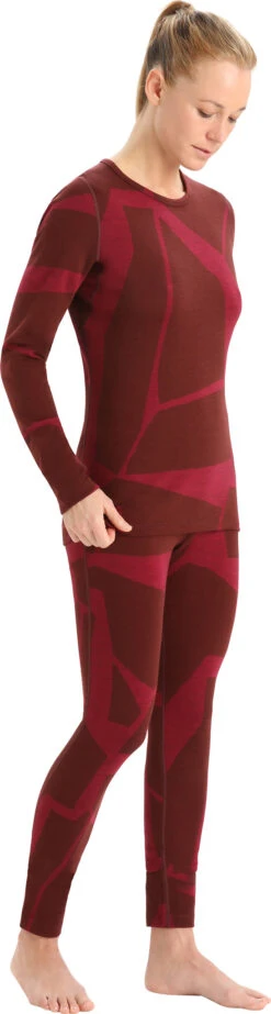 Icebreaker 250 Vertex Fractured Landscapes LS Crewe Base Layer - Women's|-|Couche De Base à Col Rond Et Manches Longues Fractured Landscapes De 250 Vertex - Femme -Icebreaker ICE IB0A59KF 7E 7EStandard 20Outfit 20Espresso 20 20Cherry 20 20J