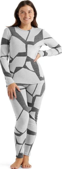 Icebreaker 250 Vertex Fractured Landscapes LS Crewe Base Layer - Women's|-|Couche De Base à Col Rond Et Manches Longues Fractured Landscapes De 250 Vertex - Femme -Icebreaker ICE IB0A59KF 7E 7EStandard 20Outfit 20Snow